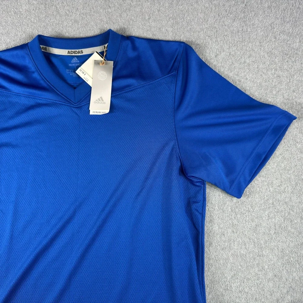 Adidas Jersey Mens Large Royal Blue Primegreen Aeroready 80$ MSRP NWT FLAW